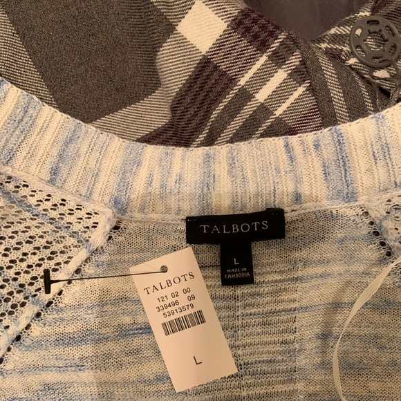 Talbots Space Dyed Cardigan in Blue - Picture 8 of 9